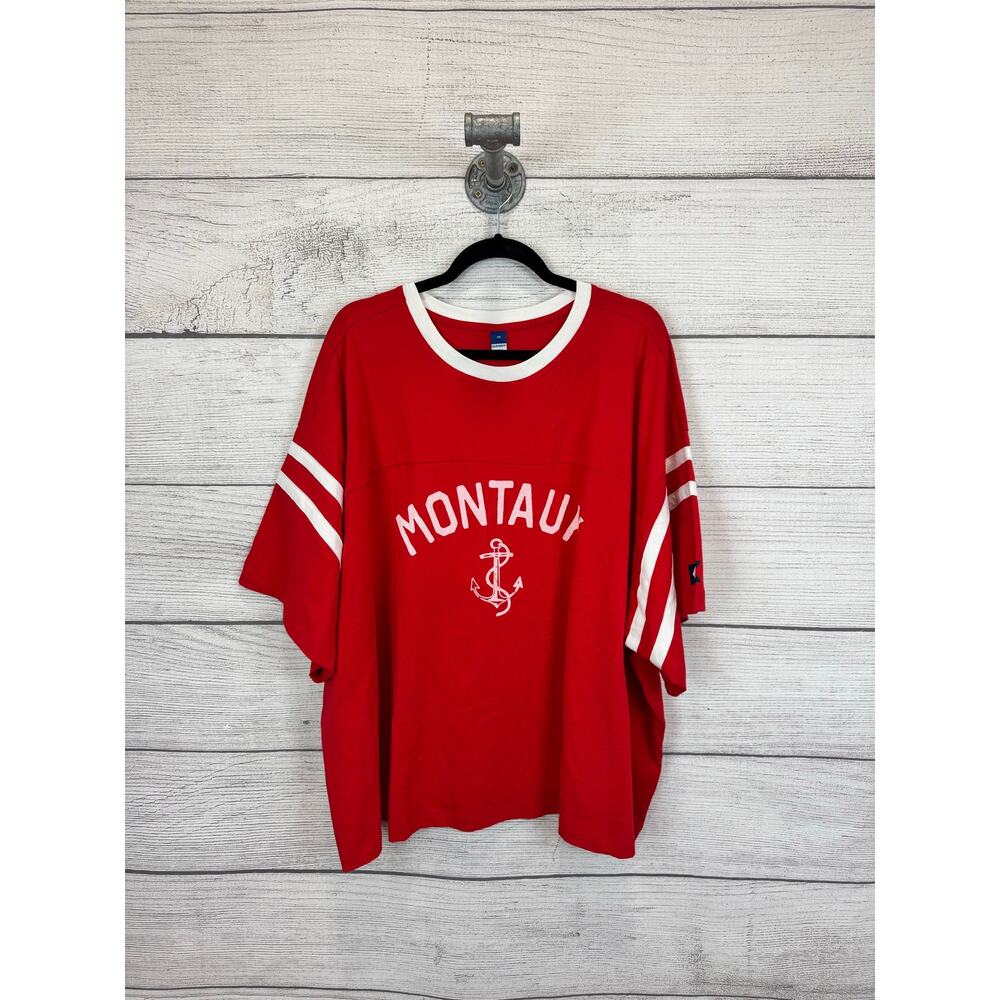 Old Navy Plus Size Red & White Montauk Nautical Graphic Tee Size 4X